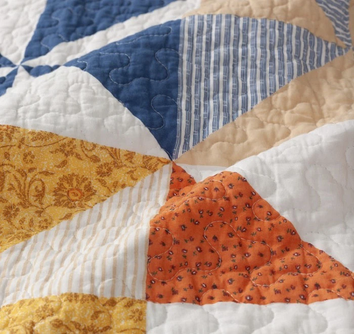 Geometric Pinwheel Patchwork Cotton Quilt Set-3